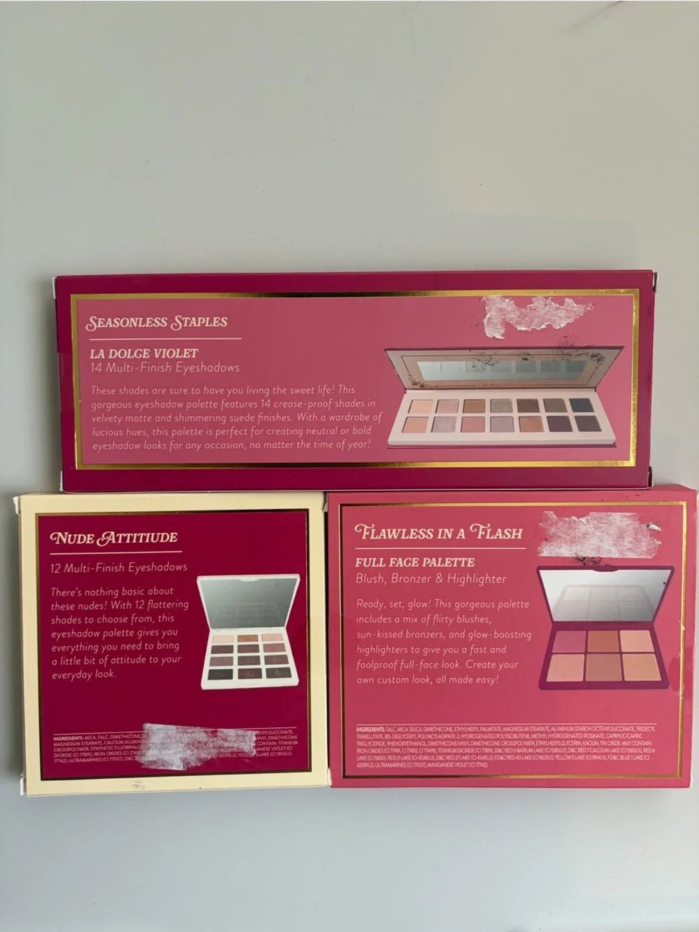 Laura Geller 3 Palette Set- Eyeshadow and Blush with bronzer and highlight